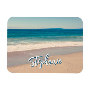 Magnet Flexible Photo de plage personnalisée Océan Bleu Scénique