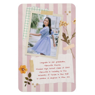 Magnet Flexible Photo de remise de diplôme de style scrapbooking a