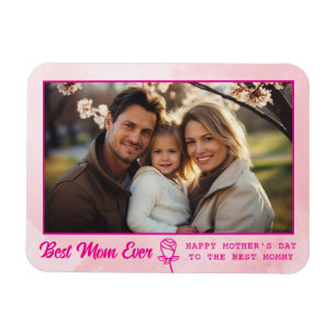 Magnet Flexible Photo de texte élégant Fête des mères aquarelle ro