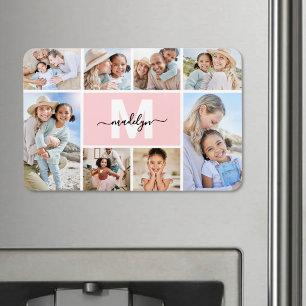 Magnet Flexible Photo en collage avec monogramme