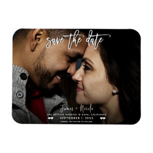 Magnet Flexible Photo en noir et blanc Mariage Étape de sauvegarde