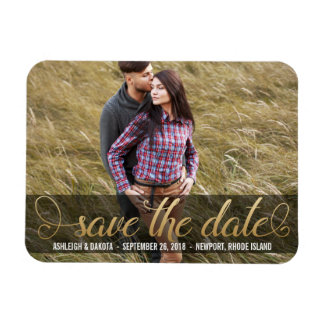 Magnet Flexible Photo Enregistrer La Date | Or Faux