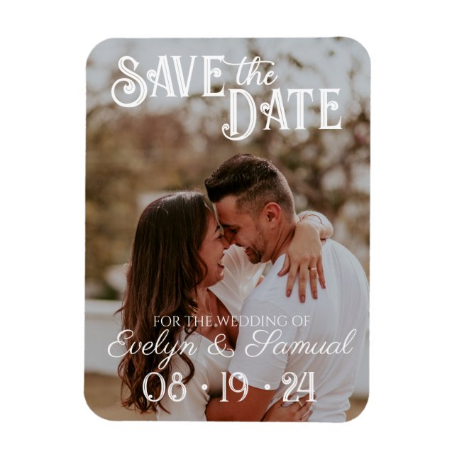 Magnet Flexible Photo Enregistrer l'aimant de date avec du texte b (Vertical)