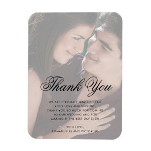 Magnet Flexible Photo Faux Vellum Merci Élégant Mariage Faveur