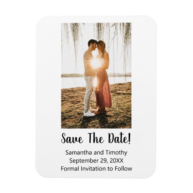 Magnet Flexible Photo Fiançailles Mariage Enregistrer La Carte Dat (Vertical)