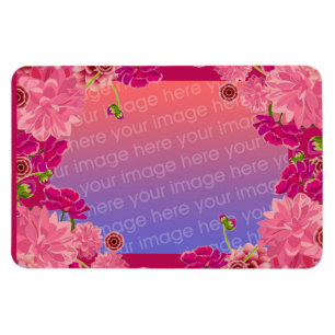 Magnet Flexible Photo florale magenta