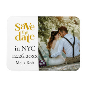 Magnet Flexible Photo Gold Split Moderne Enregistrer La Date
