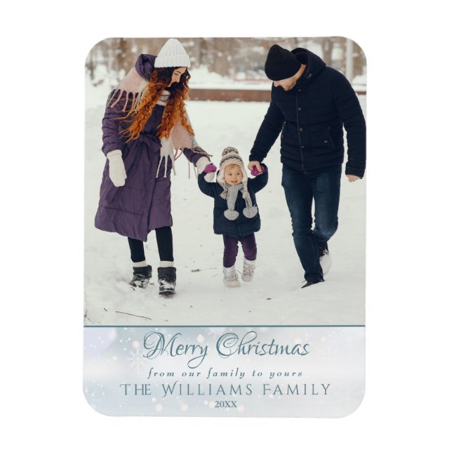 Magnet Flexible Photo Joyeux Noël Elégant Frost d'hiver (Vertical)