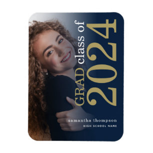 Magnet Flexible Photo Marine Gold 2023 Faire-part de graduation