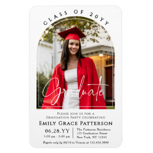 Magnet Flexible Photo Modern Arch Graduate Script Graduate Party