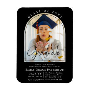 Magnet Flexible Photo Modern Arch Graduate Script Graduate Party