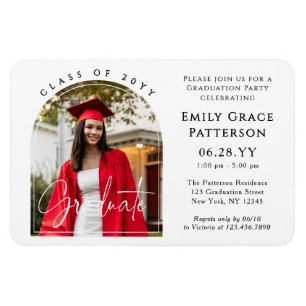 Magnet Flexible Photo Modern Arch Graduate Script Graduate Party