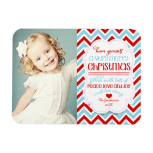 Magnet Flexible Photo moderne Chevron Joyeux Noël