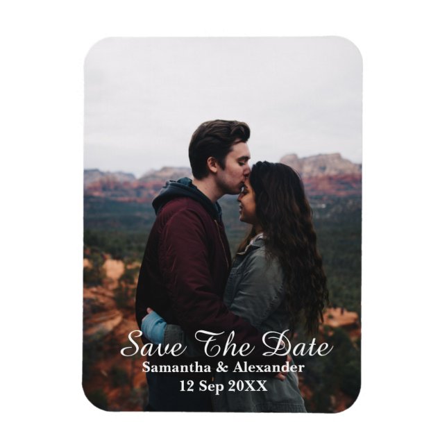 Magnet Flexible Photo Moderne Enregistrer La Date (Vertical)
