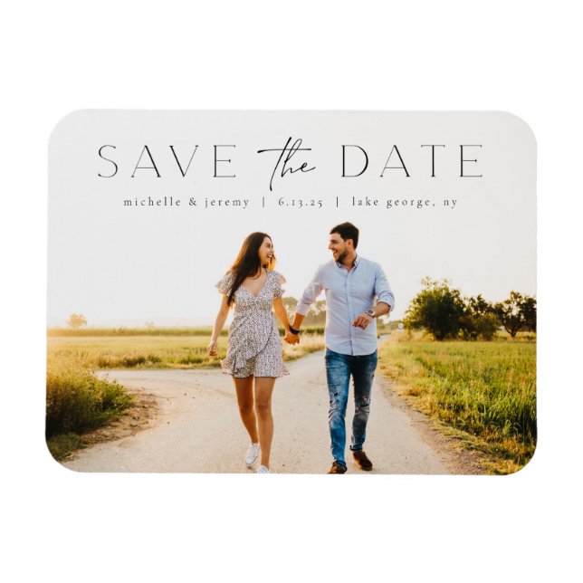 Magnet Flexible Photo moderne simple Enregistrer la date Aimant fi (Horizontal)