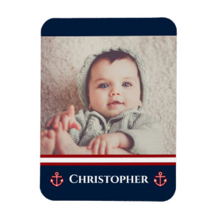 Magnet Flexible Photo personnalisé nautique marine bleu marine rou