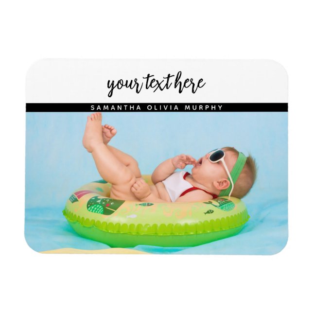 Magnet Flexible Photo personnalisée Baby Love & Name Memories (Horizontal)