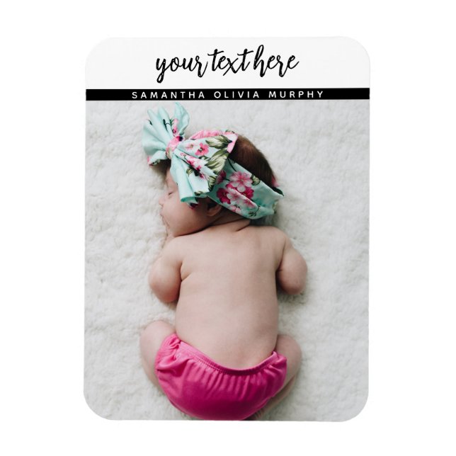 Magnet Flexible Photo personnalisée Baby Love & Name Memories (Vertical)
