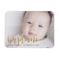 Photo personnalisée | Baptême Gold Calligraphie