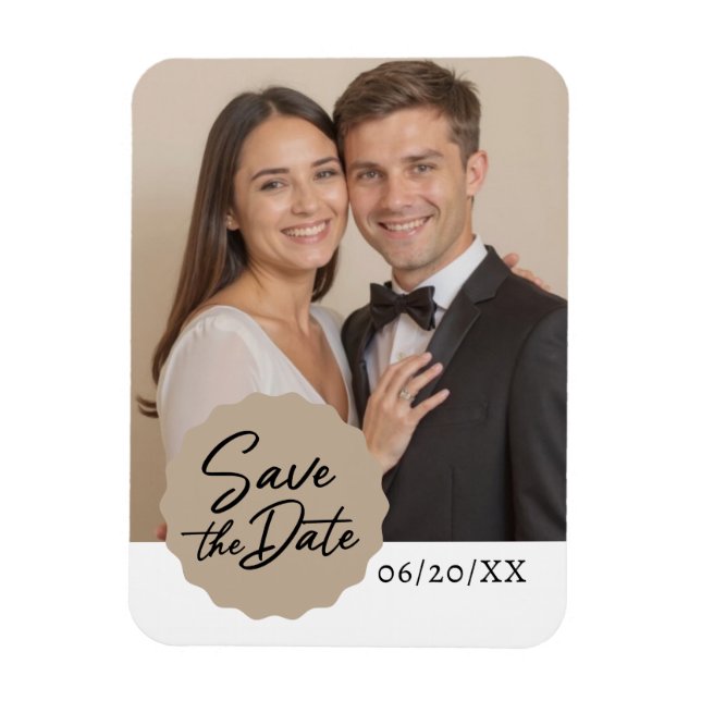 Magnet Flexible Photo Personnalisée Enregistrer La Date Modern Scr (Vertical)
