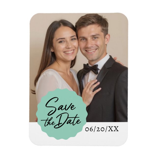 Magnet Flexible Photo Personnalisée Enregistrer La Date Modern Scr (Vertical)