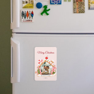 Magnet Flexible Photo personnalisée Maison en pain d'épices Joyeux