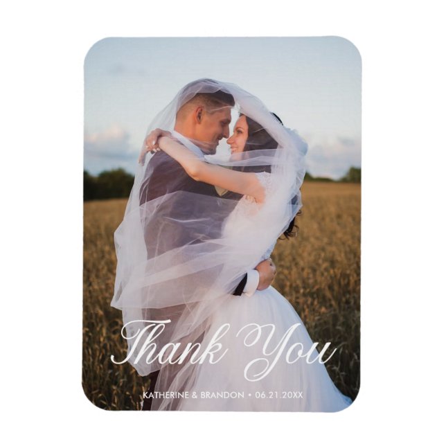 Magnet Flexible Photo simple Mariage Ajouter le nom et la date Mer (Vertical)