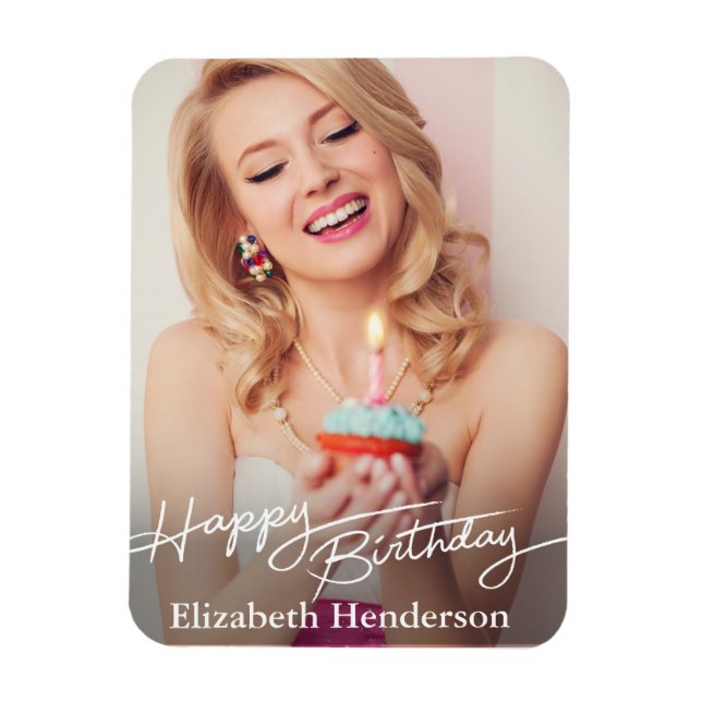 Magnet Flexible Photo simple moderne d'anniversaire heureux (Vertical)