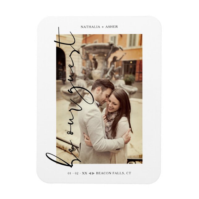 Magnet Flexible Photo White tendance Soyez notre invité minimalist (Vertical)