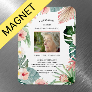 Magnet Flexible Photographie de célébration de la vie à fleurs tro