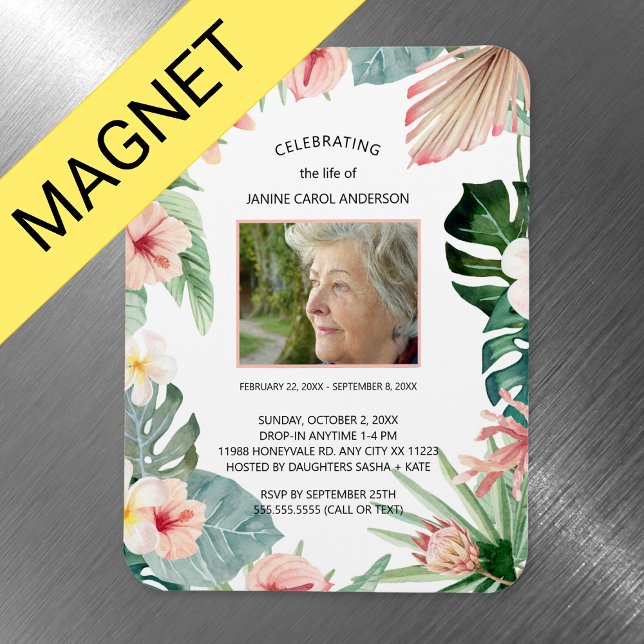 Magnet Flexible Photographie de célébration de la vie à fleurs tro (Créateur téléchargé)