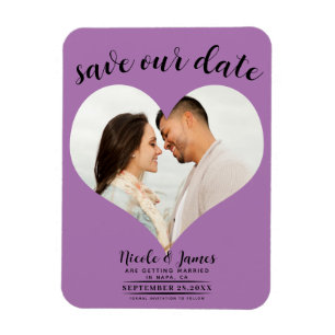 Magnet Flexible Photographie de mariage Coeur de lilas lavande Enr