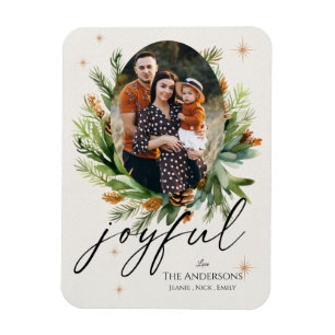 Magnet Flexible Photos de famille multiples Feuilles verts Joyeux 