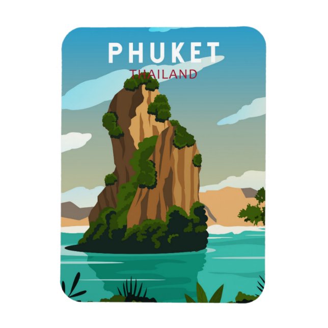 Magnet Flexible Phuket Thailand Retro (Vertical)