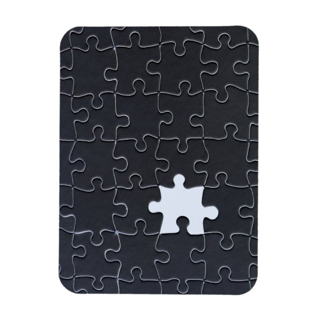 Magnet Flexible Pièce Jigsaw Puzzle manquante noir (Vertical)