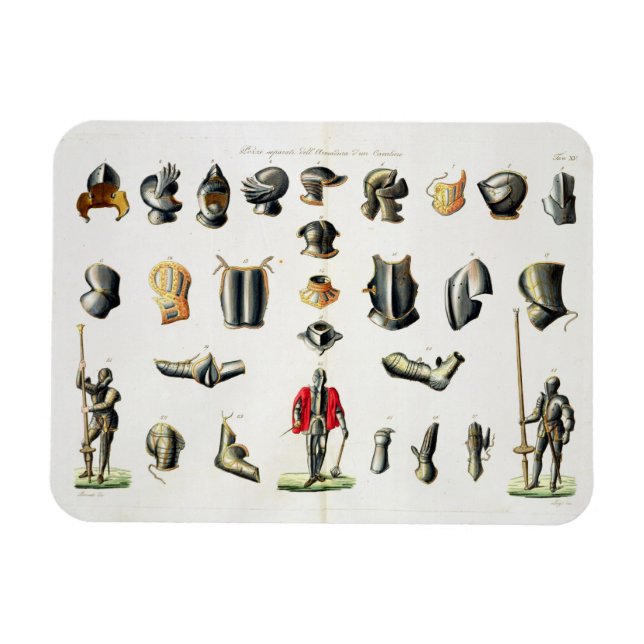Magnet Flexible Pièces séparées de l'armure d'un chevalier, assiet (Horizontal)