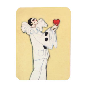 Magnet Flexible Pierrot au coeur rouge par Sophia Chiostri