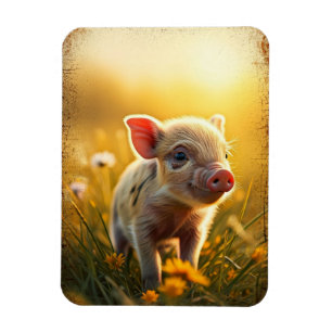 Magnet Flexible Piglet au coucher du soleil