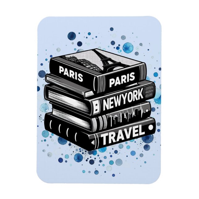 Magnet Flexible Pile de livres de voyage (Vertical)