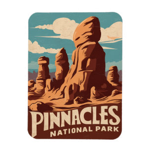 Magnet Flexible Pinacles National Park Art de voyage rétro