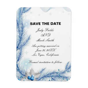 Magnet Flexible Pine Bleue Hiver Mariage de Noël Enregistrer la da