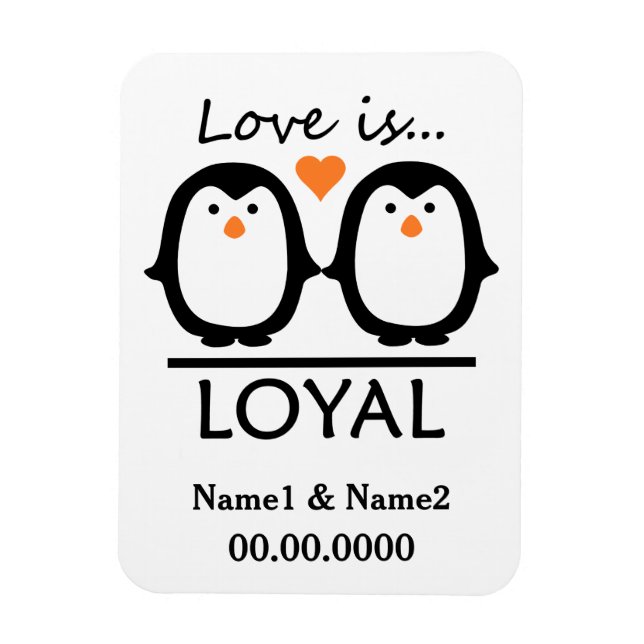 Magnet Flexible Pingouin Love aimant personnalisé (Vertical)
