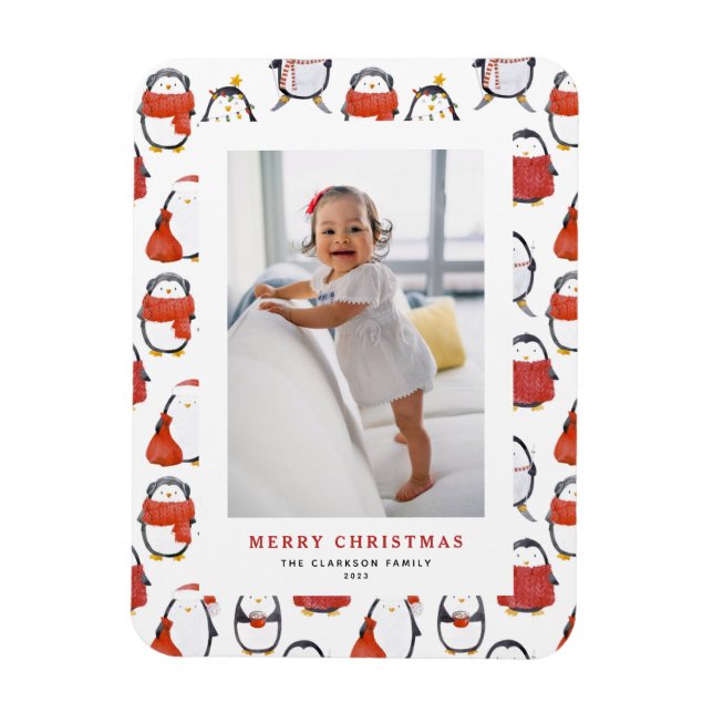 Magnet Flexible Pingouins de Noël Motif de Noël (Vertical)