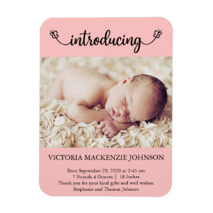 Magnet Flexible Pink Introduit Les Papillons De Naissance De Fille
