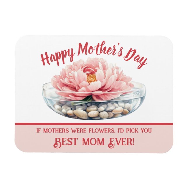 Magnet Flexible Pink Peony Fête des mères (Horizontal)