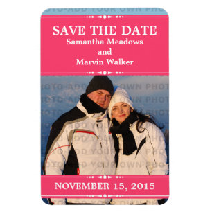 Magnet Flexible Pink Simple Chic Photo Enregistrer l'aimant Date