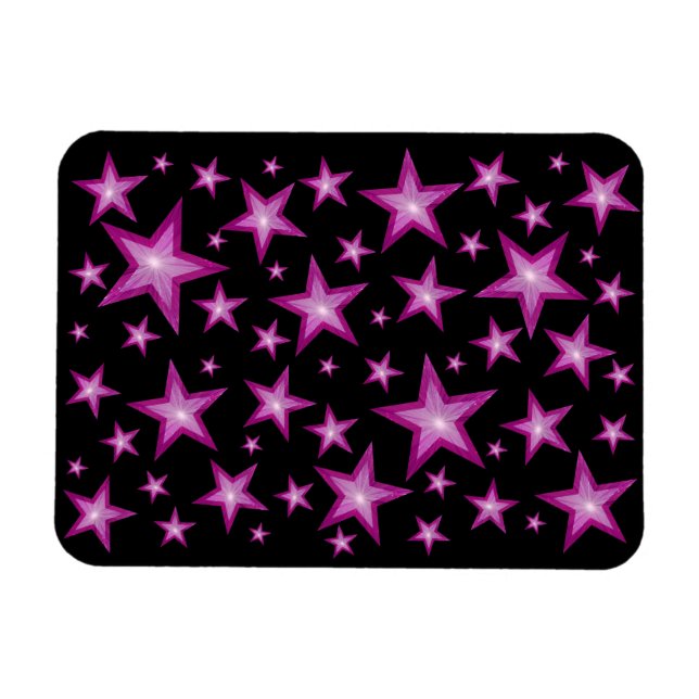 Magnet Flexible Pink Stars flexible aimant noir (Horizontal)