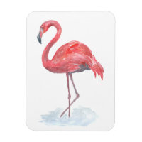 Pink watercolor Flamingo .