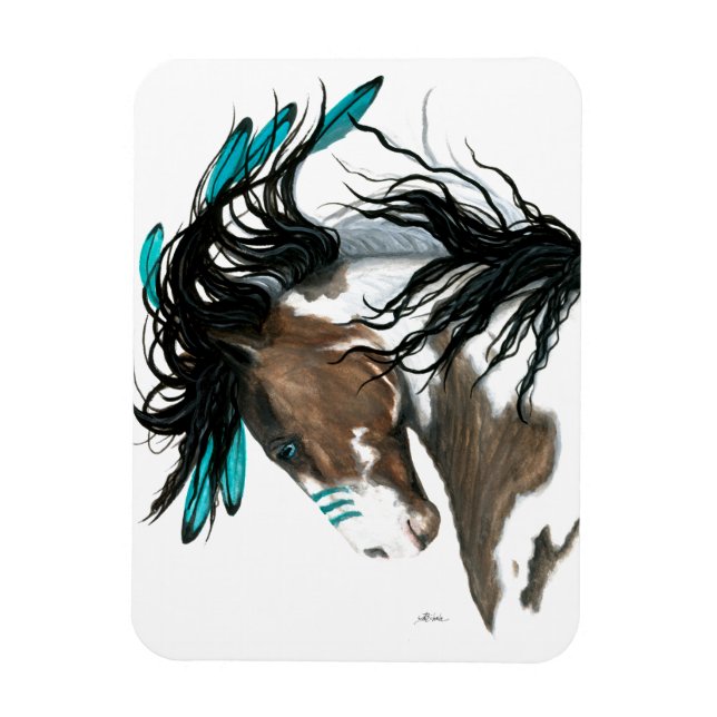 Magnet Flexible Pinto Horse Feathers par Bihrle (Vertical)