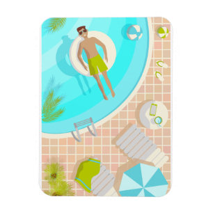 Magnet Flexible Piscine mec sur la plage tropicale estivale vacanc